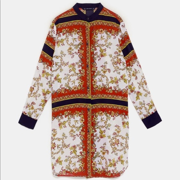 ZARA PRINTED SHIRT DRESS BLOGGERS FAVE - Picture 2 of 4